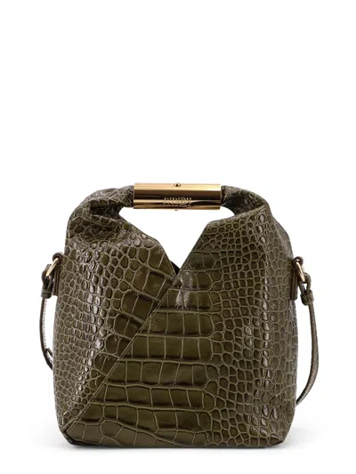 Mm6 Maison Margiela Japanese Leather Shoulder Bag In Green