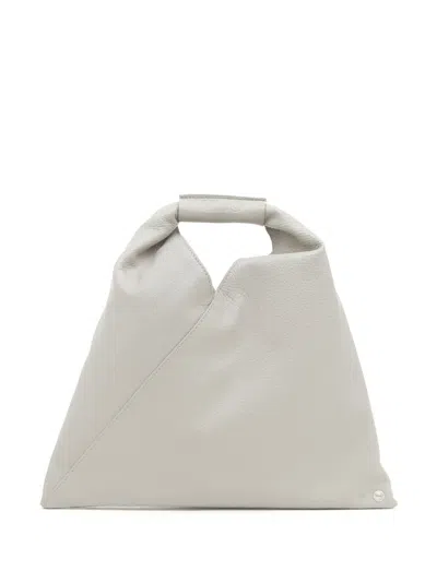 Mm6 Maison Margiela Triangle Pebble Tote In White