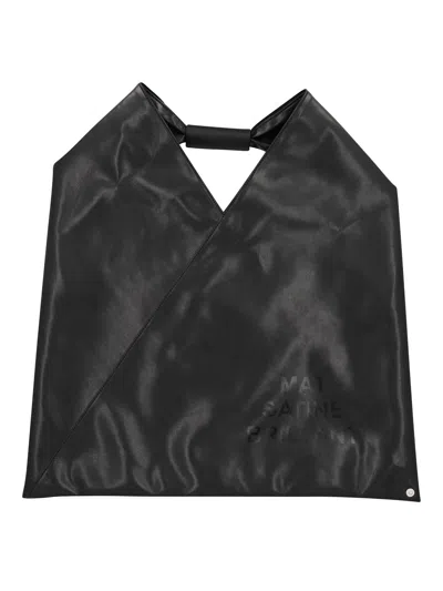 Mm6 Maison Margiela Japanese Medium Bag In Shiny In Black
