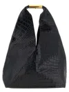 Mm6 Maison Margiela New Japanese Bag In Crocodile-embossed Leather In Black