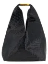 Mm6 Maison Margiela New Japanese Bag In Crocodile-embossed Leather In Black