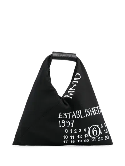 Mm6 Maison Margiela Japanese Mini Cotton Handbag In Black
