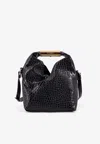 Mm6 Maison Margiela Japanese Shoulder Bag In Croc-embossed Leather In Black