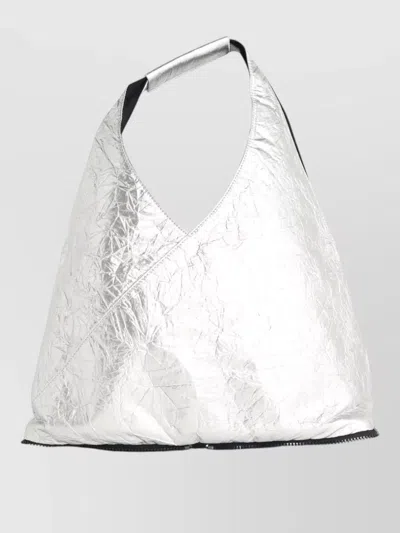 Mm6 Maison Margiela Japanese Style Polyurethane Wallet Single Handle In Silver