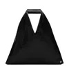 Mm6 Maison Margiela Black Faux-leather Medium Triangle Tote In Black