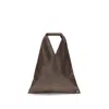 Mm6 Maison Margiela Triangular Brown Bag With Structured Handle In Brown