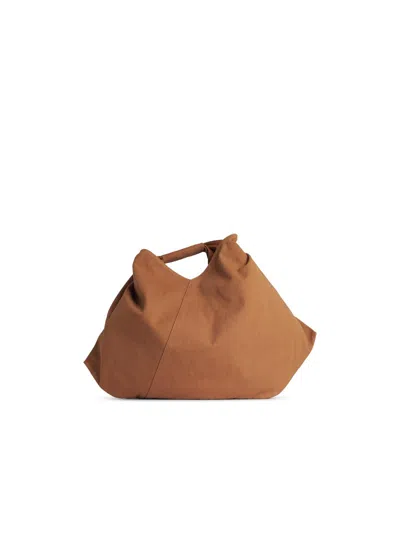 Mm6 Maison Margiela Japanise Brown Cotton Bag In Chipmunk