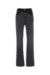 Mm6 Maison Margiela Denim Trousers With Belt Loops And Contrast Patch