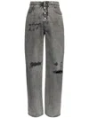 Mm6 Maison Margiela Distressed Wide-leg Jeans