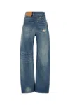Mm6 Maison Margiela Blue Twist Wide Leg Jeans