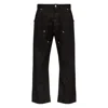 Mm6 Maison Margiela Black Jeans With Multi-pocket Design And Silver Rivets In Black