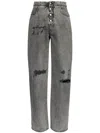 Mm6 Maison Margiela Distressed Wide-leg Jeans