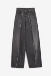 Mm6 Maison Margiela Wide-leg Cotton Jeans In Anthracite