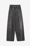 Mm6 Maison Margiela Wide-leg Cotton Jeans In Anthracite