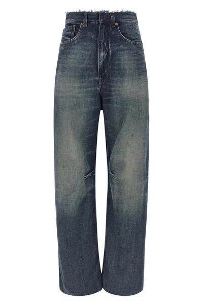 Mm6 Maison Margiela Jeans Banda Taglio Vivo In Black