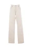 Mm6 Maison Margiela Patched Jeans With Belt Loops In Beige