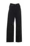 Mm6 Maison Margiela Cotton Pants With Oversize Draped Effect In Black