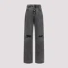 Mm6 Maison Margiela Distressed Cotton Jeans For Women