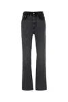 Mm6 Maison Margiela Denim Trousers With Belt Loops And Contrast Patch In Black