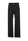 Mm6 Maison Margiela Black Jeans With Multi-pocket Design And Silver Rivets In Black