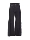 Mm6 Maison Margiela Wide Leg Five-pocket Trousers In Black