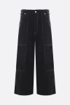 Mm6 Maison Margiela Wide Leg High Waist Jeans With Contrast Stitching In Black