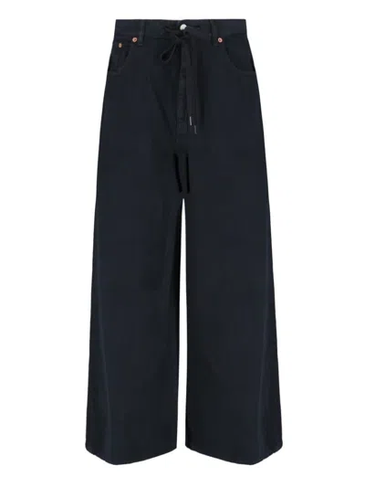 Mm6 Maison Margiela Wide-leg Cotton Jeans In Black