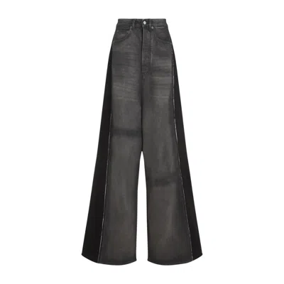 Mm6 Maison Margiela Mm6 By Maison Margiela Wide-leg Jeans With Unique Side Panel Design In Black