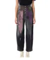 Mm6 Maison Margiela Pantalone 5 Tasche Rhianna Jeans In Black Denim With Multicoloured Fading In Black