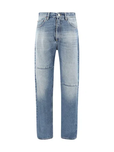 Mm6 Maison Margiela Straight Leg Cotton Jeans In Navy