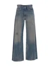 Mm6 Maison Margiela High Waist Wide Leg Denim Jeans In Blue