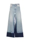 Mm6 Maison Margiela Flared Color-block Jeans In Blue