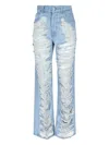Mm6 Maison Margiela Mm6 By Maison Margiela Distressed Light Blue Jeans With Signature Numbers Motif In Blue