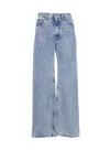 Mm6 Maison Margiela Regular Fit Denim Trousers With Contrast Stitching In Blue