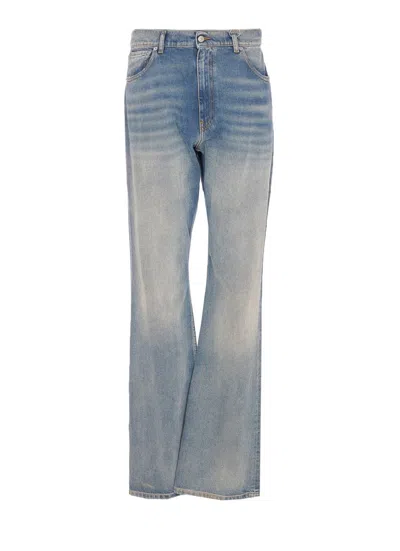 Mm6 Maison Margiela Faded Denim Jeans Five-pocket Design In Blue