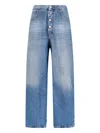 Mm6 Maison Margiela Straight Trousers Belt Loops Back Pockets In Blue