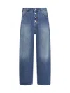 Mm6 Maison Margiela Sky Blue Wide-leg Denim Cotton Jeans In Blue