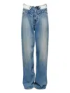 Mm6 Maison Margiela Light Blue Cotton Straight-leg Jeans In Blue