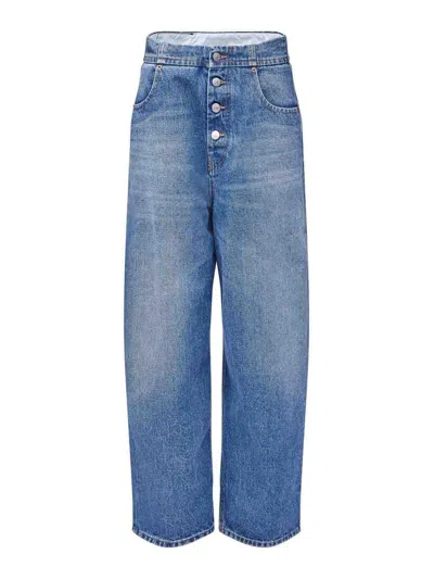 Mm6 Maison Margiela Button-up Straight Jeans In Blue