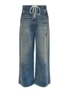 Mm6 Maison Margiela Mm6 By Maison Margiela Wide-leg Drawstring Jeans With Distressed Details In Blue