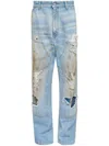 Mm6 Maison Margiela Used Denim Jeans In Clear Blue