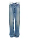 Mm6 Maison Margiela Light Blue Cotton Straight-leg Jeans In Blue