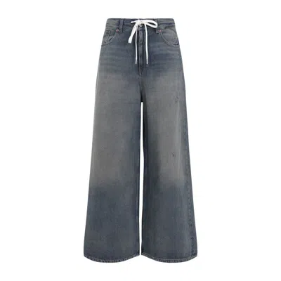 Mm6 Maison Margiela Blue Drawstring Waist Jeans