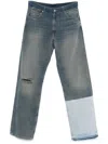 Mm6 Maison Margiela Grey Blue Denim Five Pocket Jeans In Blu