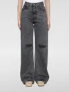 Mm6 Maison Margiela Distressed Cotton Jeans For Women In Schwarz