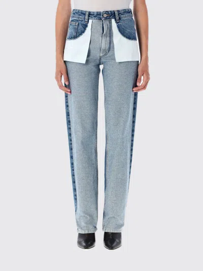 MM6 MAISON MARGIELA JEANS MM6 MAISON MARGIELA WOMAN COLOR BLUE,H32055009
