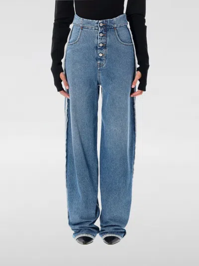 MM6 MAISON MARGIELA JEANS MM6 MAISON MARGIELA WOMAN COLOR BLUE,H32046009