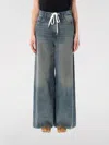 Mm6 Maison Margiela Mm6 By Maison Margiela Wide-leg Drawstring Jeans With Distressed Details In Gnawed Blue