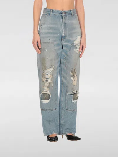 MM6 MAISON MARGIELA JEANS MM6 MAISON MARGIELA WOMAN COLOR GNAWED BLUE,G74474011