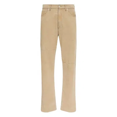 Mm6 Maison Margiela Straight Leg Denim Trousers Featuring Stitching In Neutral
